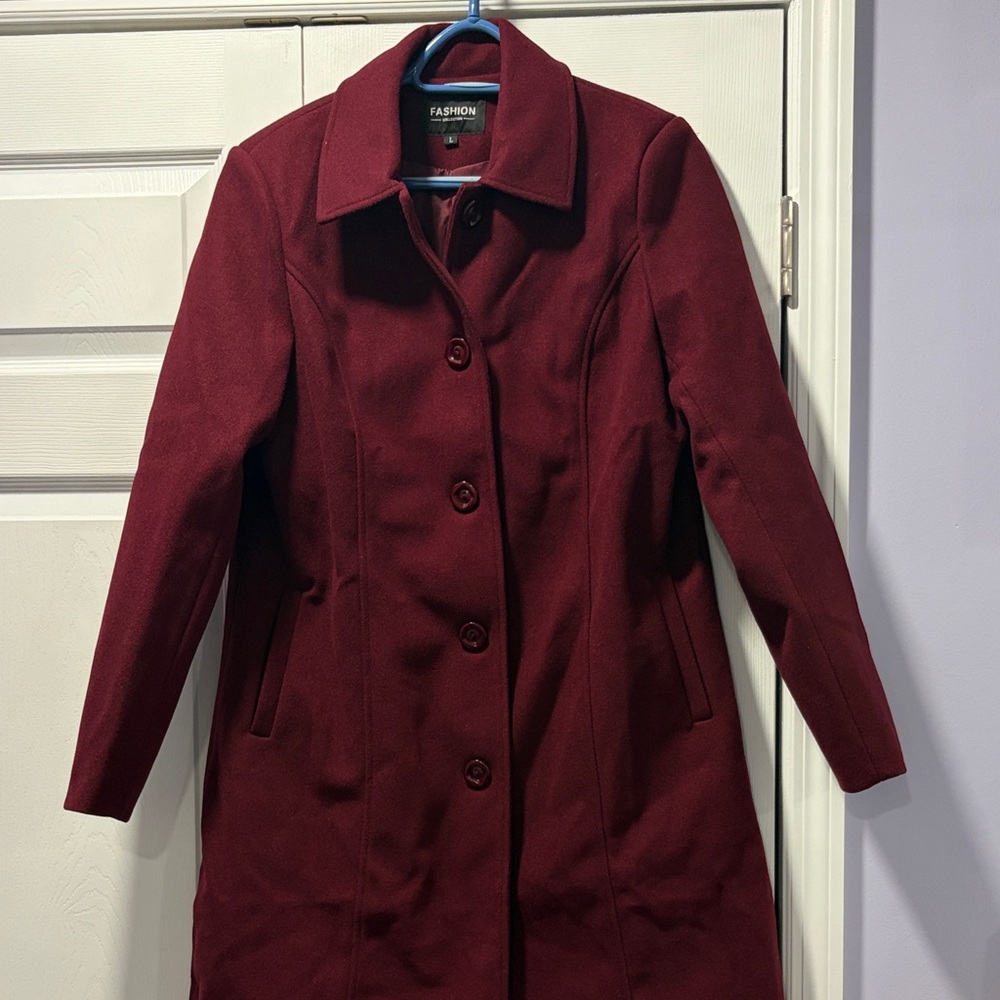 Burgundy Trench Coat for Women